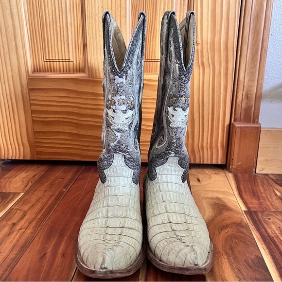 El General 7 RARE Alligator Western Cowboy Boots Pointed Toe - Picture 3 of 10